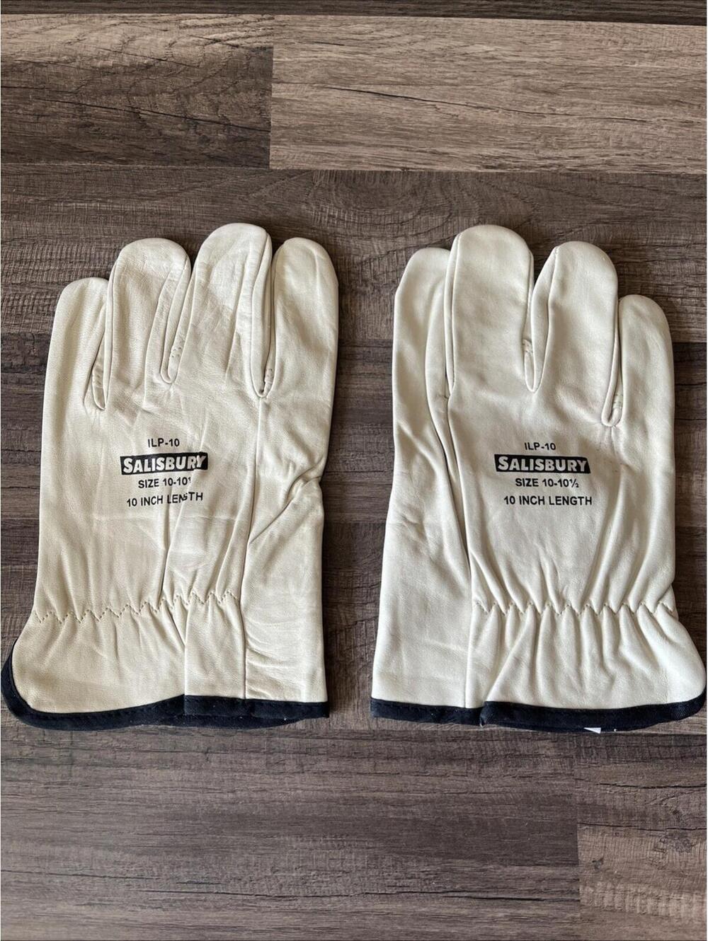 Salisbury ILPG-10, Leather Protectors Gloves, Size 10-10 1/2, White, 10" Length